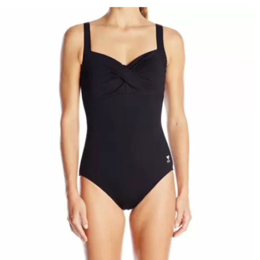TYR Solids Twist Bra Controlfit (Black) Women's Swimsuits One Piece 16